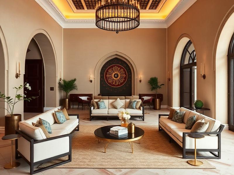 Intérieur d'hôtel contemporain marocain